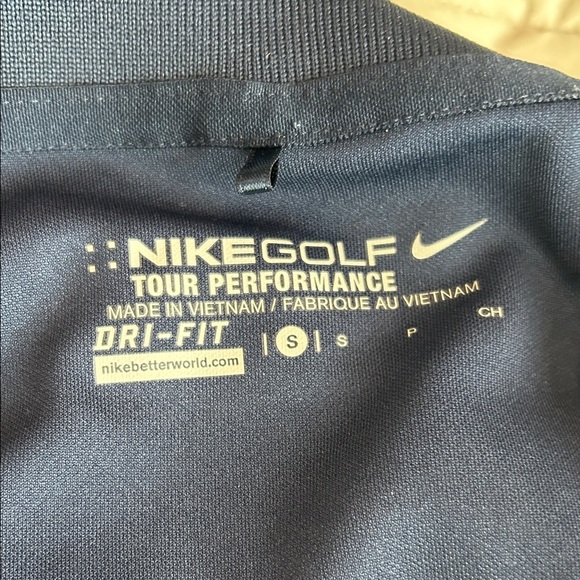 Nike Golf Tour Performance Polo in Navy Blues Sleeveless Shirt size Small - Picture 2 of 7